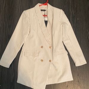 Double breasted pinstripe blazer
